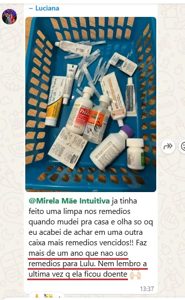 Relato da Luciana sobre menos medicamentos