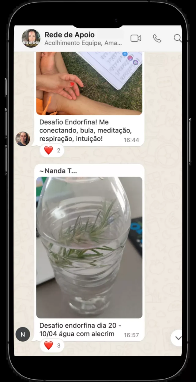 Mães da Rede de Apoio postando os desafios