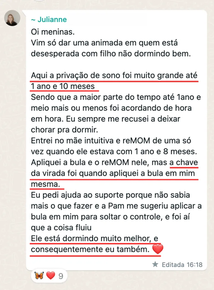Relato de mãe do Programa Mãe Intuitiva