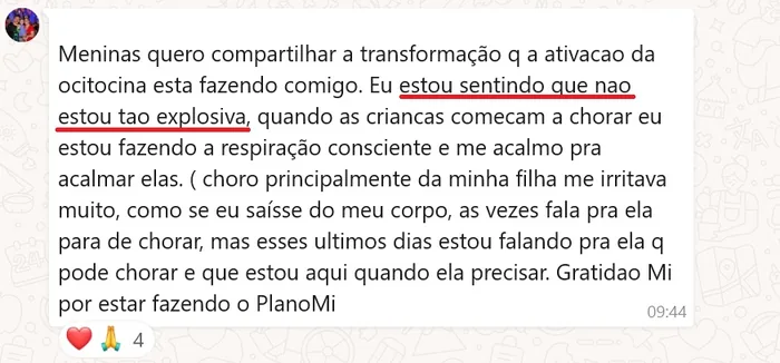 Relato de mãe do Programa Mãe Intuitiva