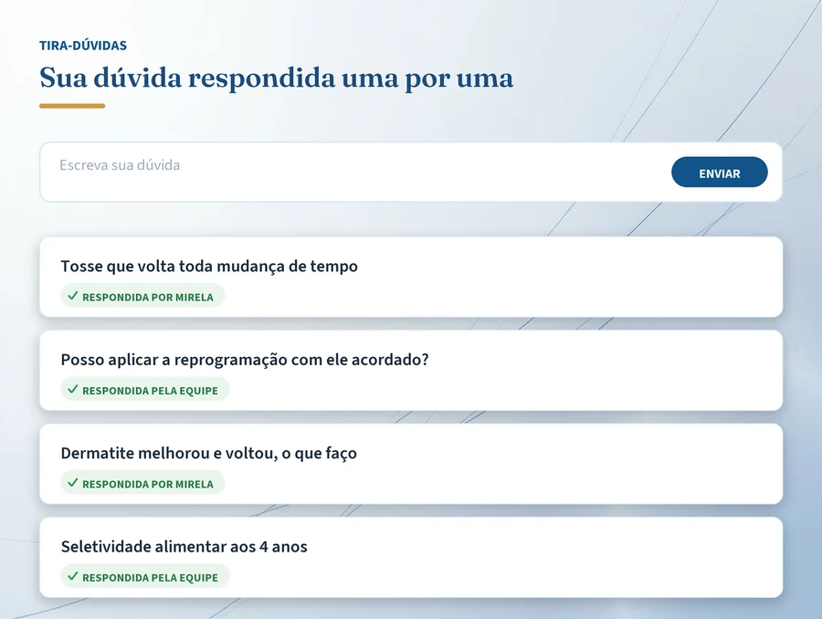 O espaço de tira-dúvidas dentro da plataforma